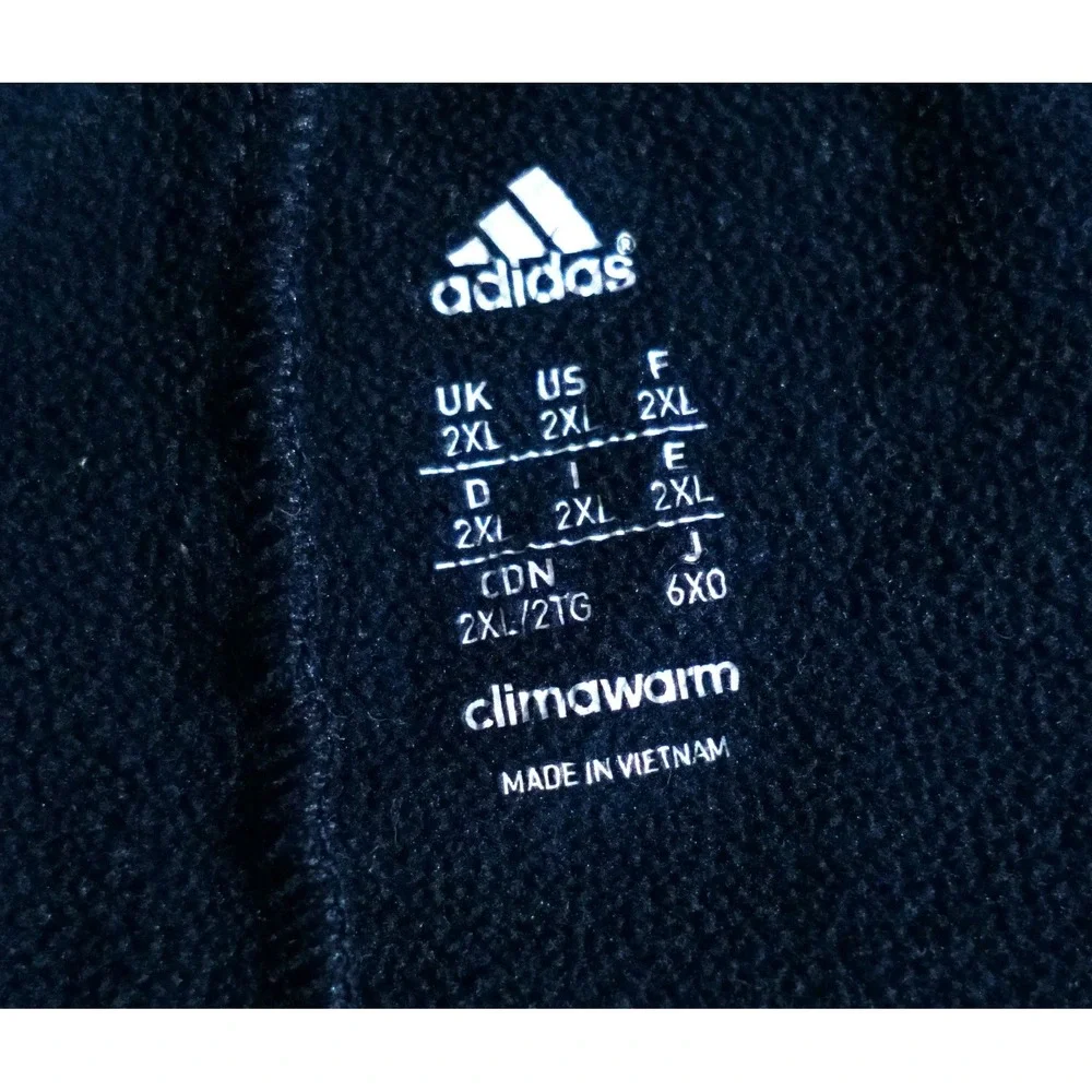 Adidas 2XL Climawarm Track Pants Blue & Gray 3 Stripe Fleece Athletic AV1001